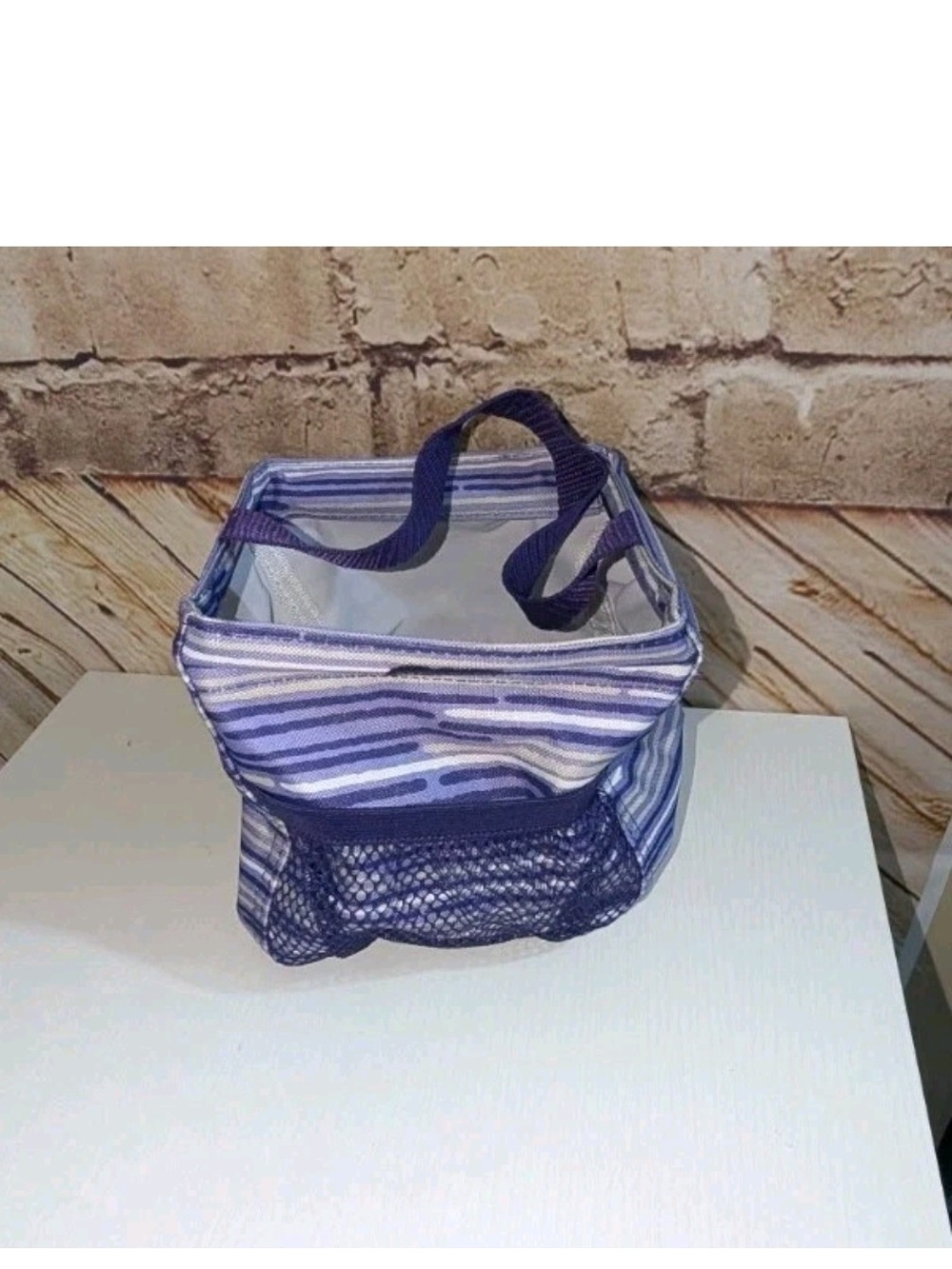 ~Thirty-One Littles Carry-All Caddy Purple Geo Stripe Excellent Condition